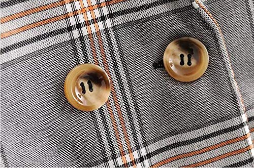 WJMM Mujeres Blazer Blazer De Tela Escocesa A Rayas Gris   Collar con Muesca para Mujer 2 Botones Chaqueta De Traje De Corte Slim Fit Prendas De Abrigo, L