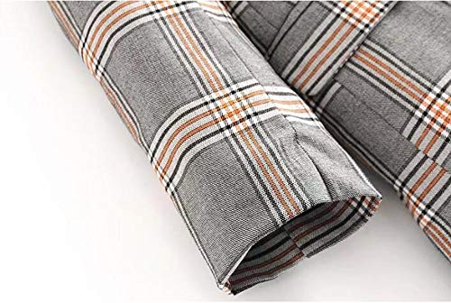 WJMM Mujeres Blazer Blazer De Tela Escocesa A Rayas Gris   Collar con Muesca para Mujer 2 Botones Chaqueta De Traje De Corte Slim Fit Prendas De Abrigo, L