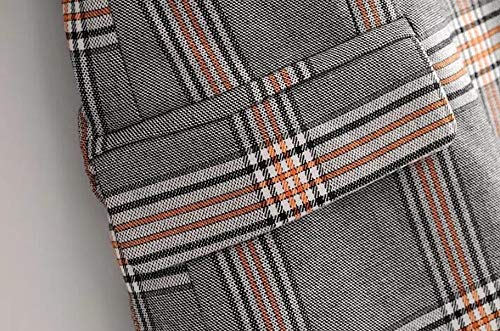 WJMM Mujeres Blazer Blazer De Tela Escocesa A Rayas Gris   Collar con Muesca para Mujer 2 Botones Chaqueta De Traje De Corte Slim Fit Prendas De Abrigo, L