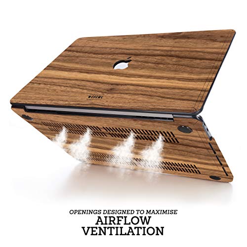 WOODWE® Real Wood Macbook Hard Case for Protection | For Mac Pro 15 Inch Retina Display/White Apple Logo | Mid 2012 – Mid 2015 | Natural Walnut Wood