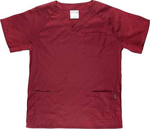 Work Team Uniforme Sanitario, con elástico y cordón en la Cintura, Casaca y Pantalon Unisex Granate M