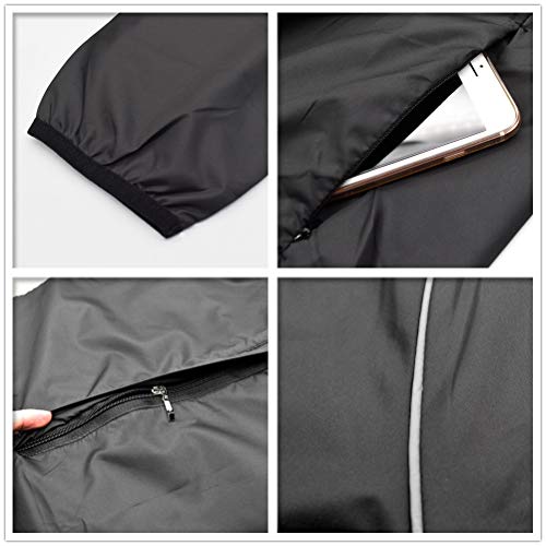 WOSAWE Hombres Ropa Ciclismo, Transpirable Chaqueta de Ciclismo Cortavientos Alta Visivilidad Chaleco Reflectante de MTB (BL215 Chaleco Negro L)