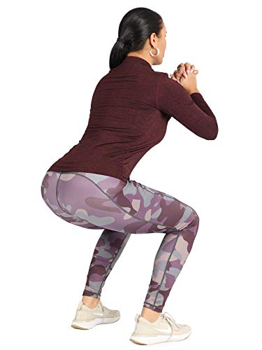WOWENY Leggings Deporte Mujer,Leggins para Damas Pantalones Deportivos Largos para Training Running Yoga Fitness Transpirables con Cintura Alta (Z-Morado, XL)
