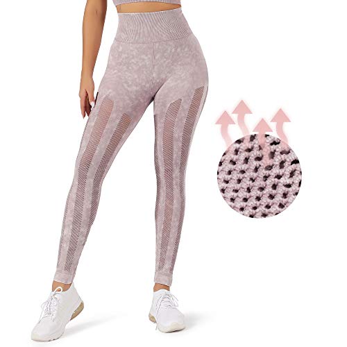 WOWENY Mallas Pantalones Deportivos Leggings Mujer Mallas Deportivas Fitness Leggins Polainas de Yoga Training Fitness Estiramiento (A-Violeta, XL)