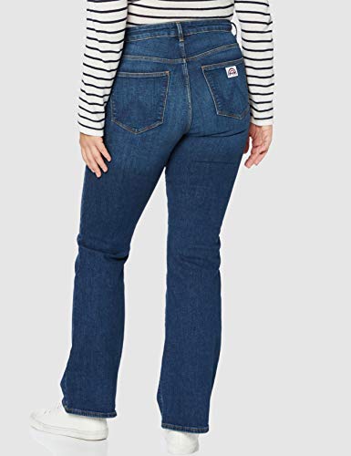 Wrangler Flare Jeans, Azul Sombra, 30W x 32L para Mujer
