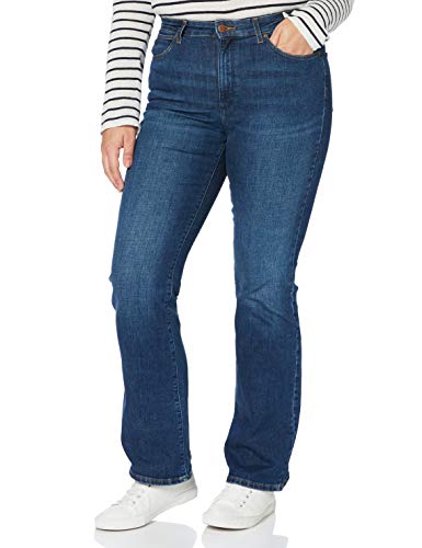 Wrangler Flare Jeans, Azul Sombra, 30W x 32L para Mujer