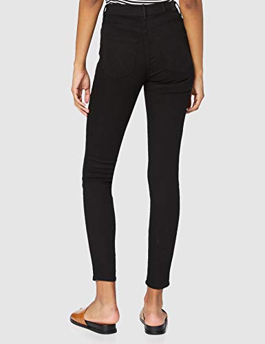 Wrangler High Rise Skinny Pantalones, Negro (Rinsewash 023), 28W / 32L para Mujer