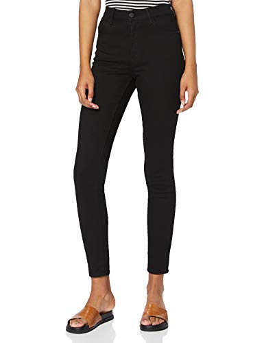 Wrangler High Rise Skinny Pantalones, Negro (Rinsewash 023), 28W / 32L para Mujer