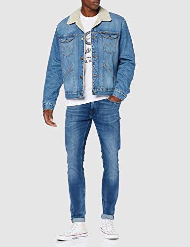 Wrangler Icons Sherpa Chaqueta de mezclilla, Azul (3 Years 10k), Large para Hombre