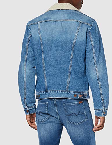 Wrangler Icons Sherpa Chaqueta de mezclilla, Azul (3 Years 10k), Large para Hombre