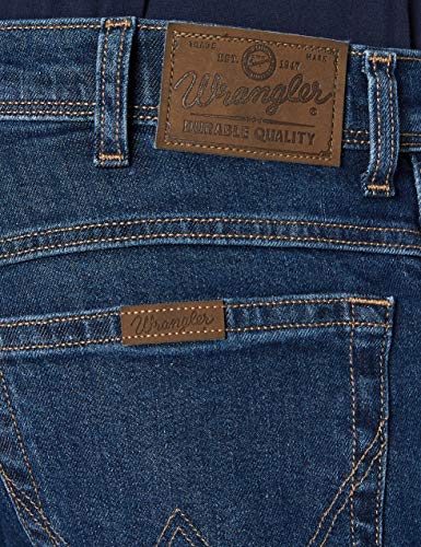 Wrangler Regular Fit Straight Leg Vaqueros, Azul (Azul Darkstone), 38W / 32L para Hombre