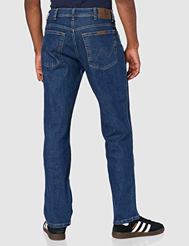 Wrangler Regular Fit Straight Leg Vaqueros, Azul (Azul Darkstone), 38W / 32L para Hombre