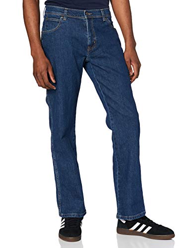 Wrangler Regular Fit Straight Leg Vaqueros, Azul (Azul Darkstone), 38W / 32L para Hombre