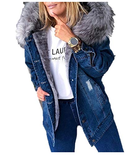 Wsgyj52hua Chaqueta Vaquera con Capucha Europea Y Americana Mujer OtoñO E Invierno Chaqueta Delgada Y Gruesa De Terciopelo