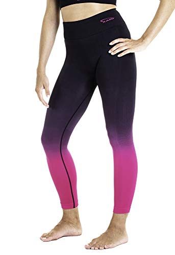 XAED - Pantalón corto de fitness para mujer (negro/fucsia, pequeño)