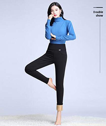 XBTECH Mujer Leggings Forro Polar Polainas Cintura Alta Suave Elástico Invierno cálido Pantalones de Control de Barriga