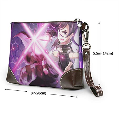 XCNGG Anime Sword Art Online - Cartera de mano de cuero genuino para mujer con cremallera, cartera para teléfono, pasaporte, bolso de mano, gran capacidad, para hombre, de piel de vaca, embragues