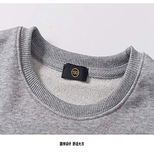 XIELH Tilani Niños '2020 Otoño/Invierno Marca Europea Y Americana De Moda De Manga Larga Camiseta Básica para Niños Grandes Sudadera para Niños Top con Cuello Redondo, Gris, 160Cm