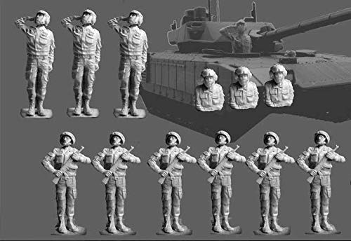 XINGCHANG Equipo de Figuras de Resina sin Pintar a Escala 1/72 en el Desfile (9 Piezas) Kits de Modelos Militares nuevos