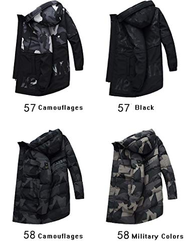 XUEXIU Talla Grande Chaqueta De Cuero Acolchada De Algodón para Hombre Parka Homme Hombres Invierno Juvenil Largo Chaqueta De Moda Patrón De Ropa (Color : 27 Camouflages, Size : 8XL)