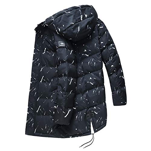XUEXIU Talla Grande Chaqueta De Cuero Acolchada De Algodón para Hombre Parka Homme Hombres Invierno Juvenil Largo Chaqueta De Moda Patrón De Ropa (Color : 85 White Spots, Size : 8XL)