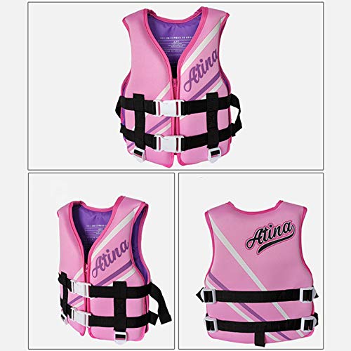 Yeah-hhi Chaleco Salvavidas De Neopreno Chaqueta De Seguridad De Alta Flotabilidad para Niños, Traje De Baño De Boda para La Navegación A La Deriva De Agua, Ski,Rosado,One Size