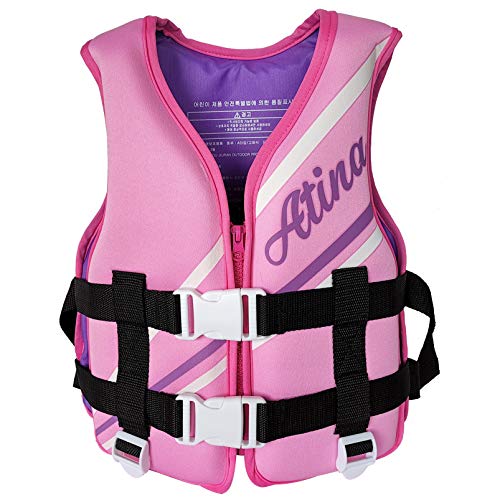 Yeah-hhi Chaleco Salvavidas De Neopreno Chaqueta De Seguridad De Alta Flotabilidad para Niños, Traje De Baño De Boda para La Navegación A La Deriva De Agua, Ski,Rosado,One Size