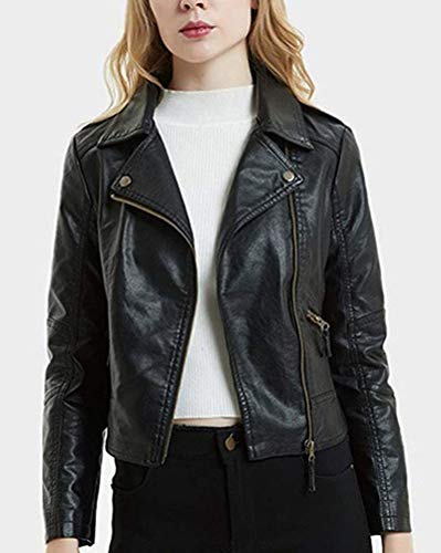 Yesgirl Moda Riverdale PU Chaquetas De Cuero Mujeres Southside Serpents Moto Biker Abrigo Cosplay Casual M Negro Large