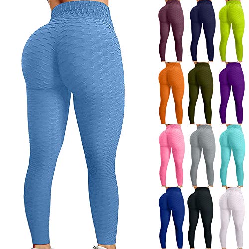 Yoga para Mujer Pantalones Leggings Push Up Mujer Mallas Pantalones Deportivos Alta Cintura Elásticos Yoga Fitness Running Pantalones Delgado Entrenamiento Transpirable (Negro, S)