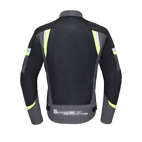 YOUCAI Chaqueta de Moto, Cuatro Estaciones Resistente con Forro Cálido Extraíble Armours Y Reflexivo Chaqueta Para Motocicleta Para Hombres Y Mujeres,Gris,M