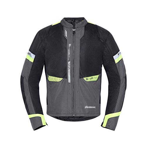 YOUCAI Chaqueta de Moto, Cuatro Estaciones Resistente con Forro Cálido Extraíble Armours Y Reflexivo Chaqueta Para Motocicleta Para Hombres Y Mujeres,Gris,M
