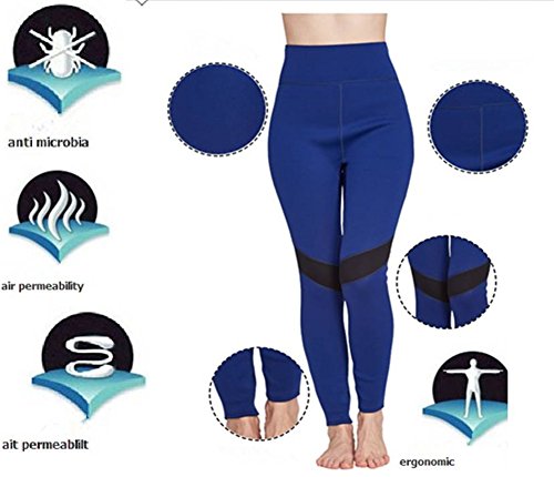 YouNaiJia Pantalones de neopreno para mujer, 2 mm, para entrenamiento, natación, surf, canoa, buceo - azul - X-Large