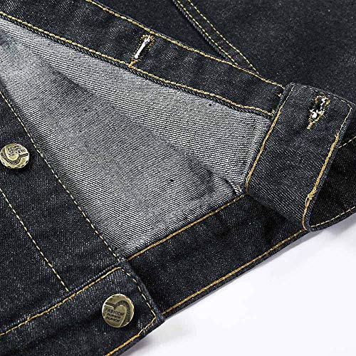 YOUTHUP Chaleco de Mezclilla de Los Hombres Denim Chaquetas Sin Mangas Rasgadas