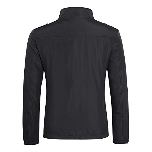 YOUTHUP Chaquetas para hombre, con cuello alto, casual, ligera, con cremallera completa, color negro, XL