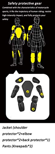 YuanDiann Trajes de Moto con Proteccion, 4 Estaciones Impermeable Chaqueta y Pantalon Motocross Cordura Reflexivo Forro Extraíble Cazadora Scooter Moto Pantalon Agua Chaqueta Azul 3XL