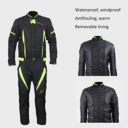 YuanDiann Trajes de Moto con Proteccion, 4 Estaciones Impermeable Reflexivo Chaqueta Scooter Pantalones Motocross Cordura Cazadora Moto Pantalon Agua Ropa Motociclista Invierno Chaqueta 4XL