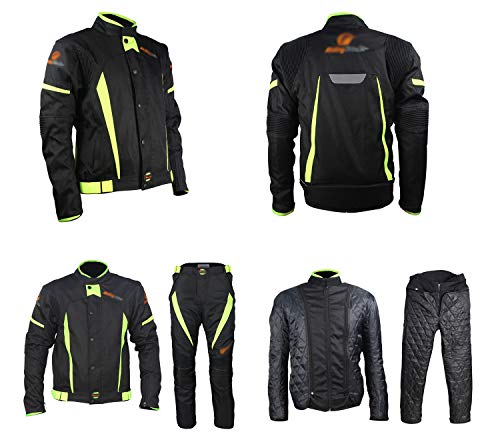 YuanDiann Trajes de Moto con Proteccion, 4 Estaciones Impermeable Reflexivo Chaqueta Scooter Pantalones Motocross Cordura Cazadora Moto Pantalon Agua Ropa Motociclista Invierno Chaqueta L