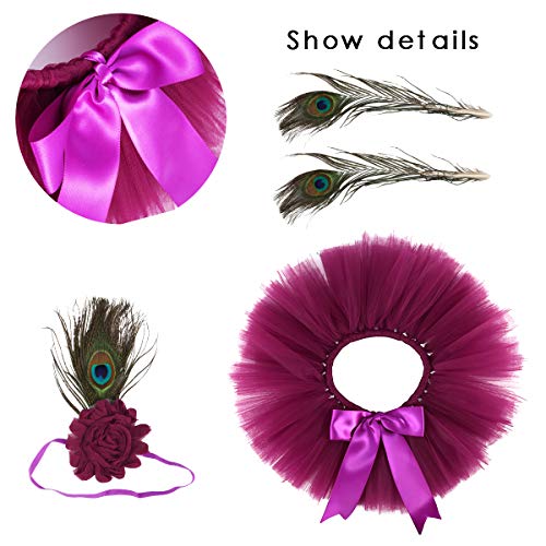 Yuehuam Accesorios de Fotografía para Recién Nacidos Disfraz Infantil Bebé Niñas Princesa Falda Y Linda Diadema Trajes Regalo Infantil Pluma Ángel ala Ropa (3~4 Meses)