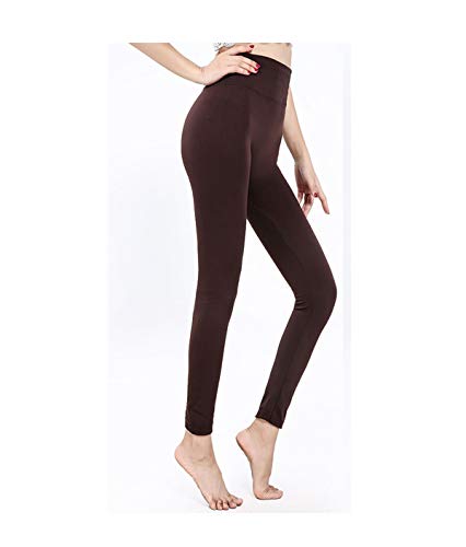Yulaixuan Mujer 2 Pares Medias térmicas Opacas Paño Grueso y Suave de Invierno Pantimedias Gruesas Cintura Alta Pantalones cálidos Leggings sin pies sin pies (Vino Tinto y Cafe, Tamaño Libre)
