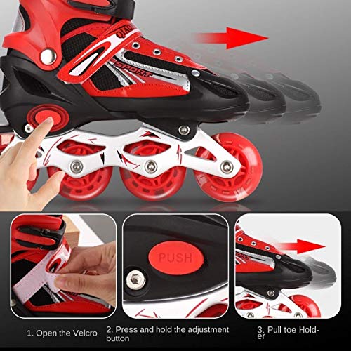 YULINGSTYLE Patines En Linea Adulto Teoría De Destellos con PVC Luminoso-Pink||S