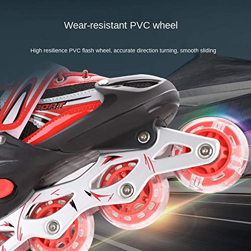 YULINGSTYLE Patines En Linea Adulto Teoría De Destellos con PVC Luminoso-Pink||S