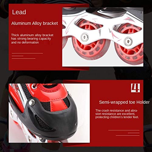 YULINGSTYLE Patines En Linea Adulto Teoría De Destellos con PVC Luminoso-Pink||S