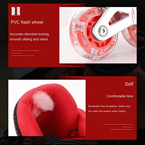 YULINGSTYLE Patines En Linea Adulto Teoría De Destellos con PVC Luminoso-Pink||S