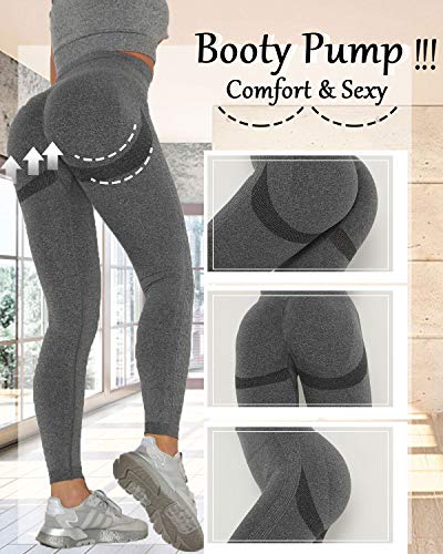 Yutdeng Leggins Deportivos Mujer Push Up Mujer Mallas Pantalones de Yoga de Punto Sin Costuras Mujeres Correr Medias Deportivas Cintura Alta Leggings