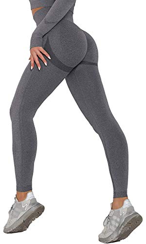Yutdeng Leggins Deportivos Mujer Push Up Mujer Mallas Pantalones de Yoga de Punto Sin Costuras Mujeres Correr Medias Deportivas Cintura Alta Leggings