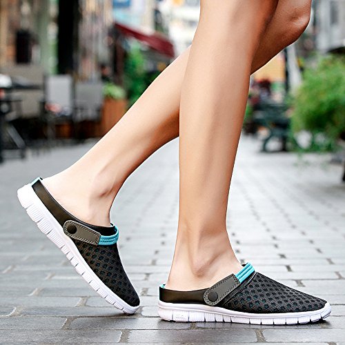 Yvelands Hombre Mujer Verano Sandalia Malla Transpirable Acolchado Playa Chanclas Zapatos(Negro,40)