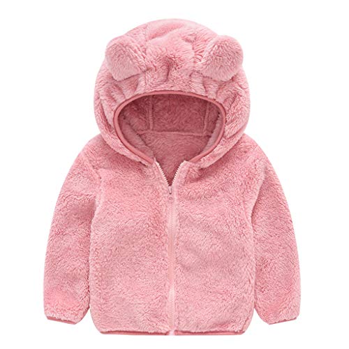 YWLINK Abrigo Bebe NiñA BebéS ReciéN Nacidos Bebé NiñOs NiñA Sudadera con Capucha De Dibujos Animados Abrigo CáLido Chaqueta De OtoñO E Invierno Ropa De AlgodóN(Rosado,6-12 meses/80)