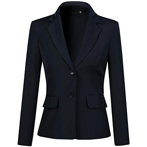 YYNUDA Conjunto de traje para mujer, traje de negocios, ajustado, blazer con pantalones de traje, elegante para oficina y bodas azul L