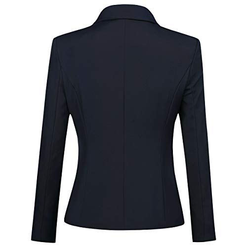 YYNUDA Conjunto de traje para mujer, traje de negocios, ajustado, blazer con pantalones de traje, elegante para oficina y bodas azul L