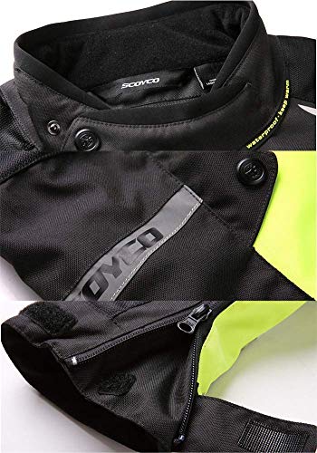YYSDH Hombres Cuatro Estaciones Chaqueta de Moto, Transpirable Cálido Impermeable Anti-caída Resistente con Armours CE, Negro (S-3XL)